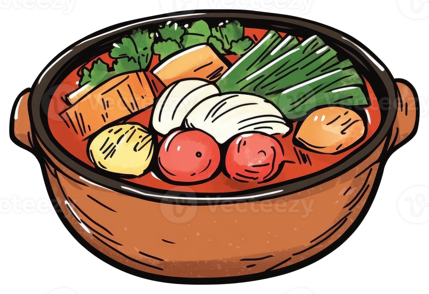 Deliciously Prepared Bowl Of Hot Stew With Colorful Fresh Vegetables png