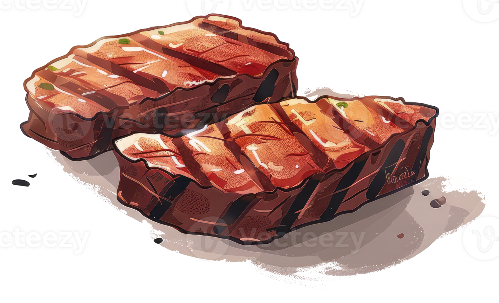 Two grilled beef steaks ready for a delicious and savory meal png