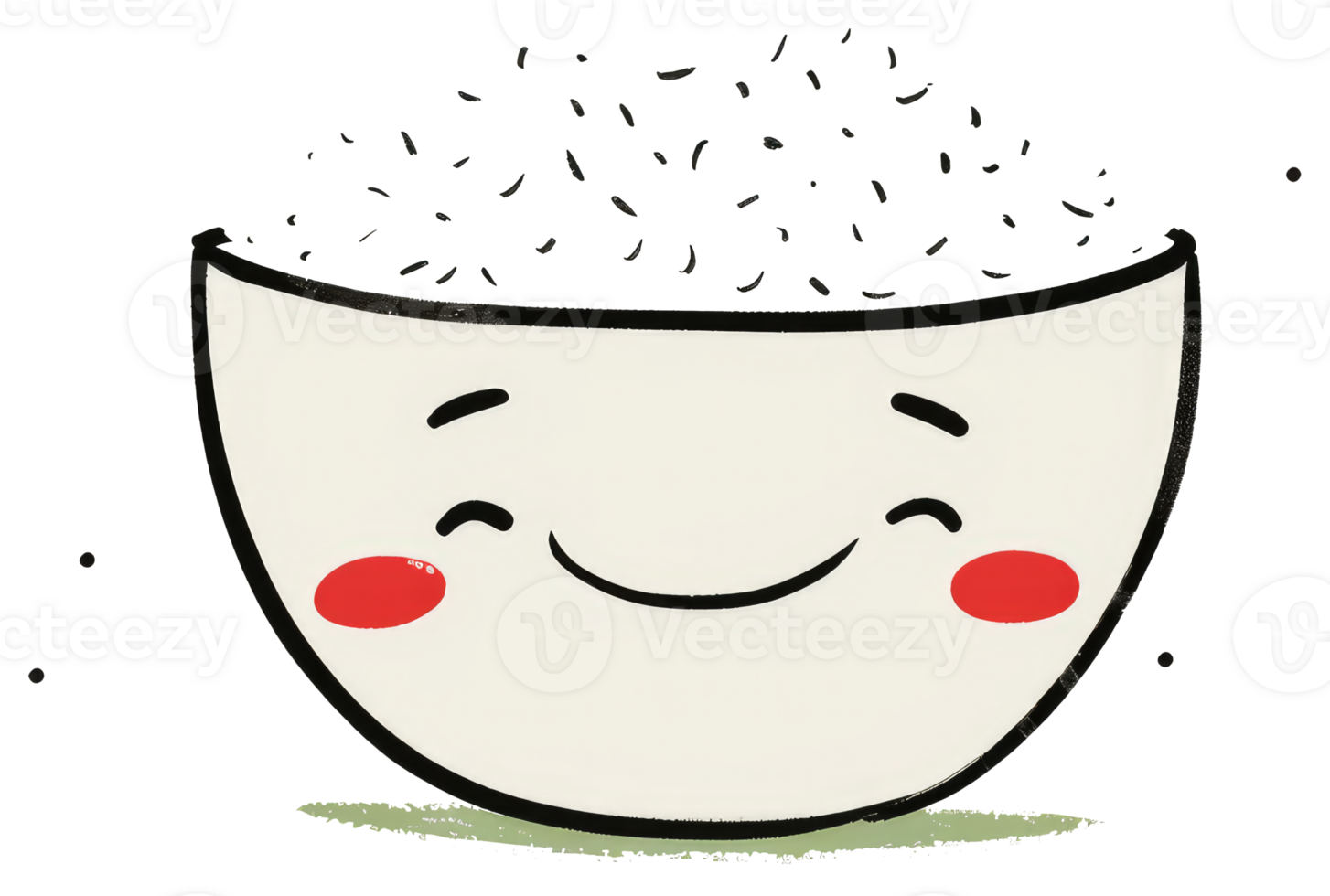 A Smiling Bowl Of Rice With Cute Cartoon Face png