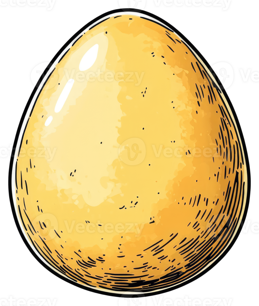 A single yellow egg is displayed in an illustrated style png