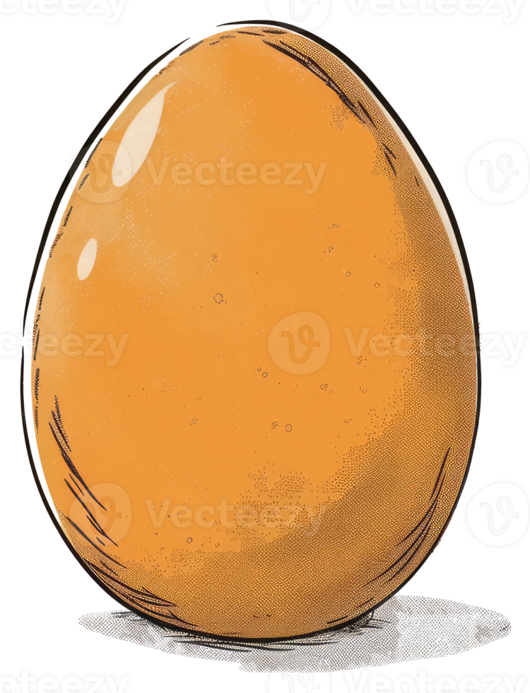 A single brown colored egg is standing upright on its base png