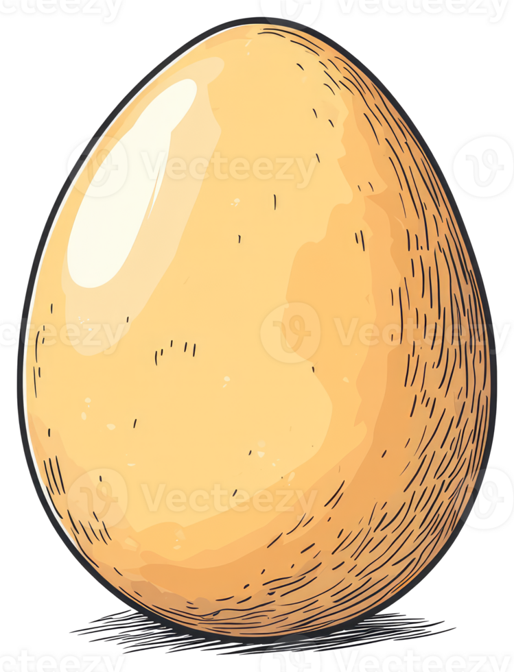 A singular egg rendered with cartoonish textures and shading techniques png