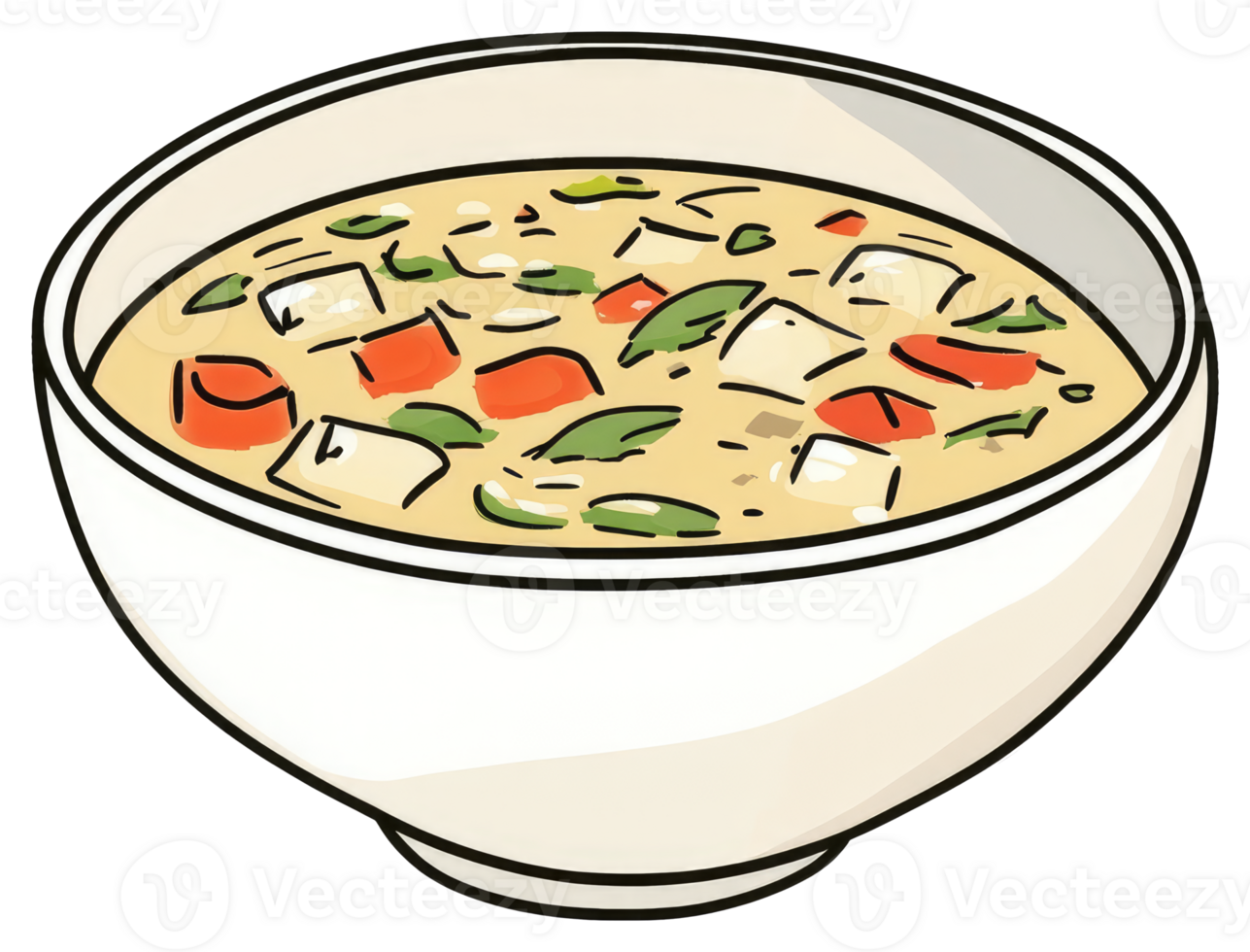 A cartoon image featuring a bowl of delicious looking soup png
