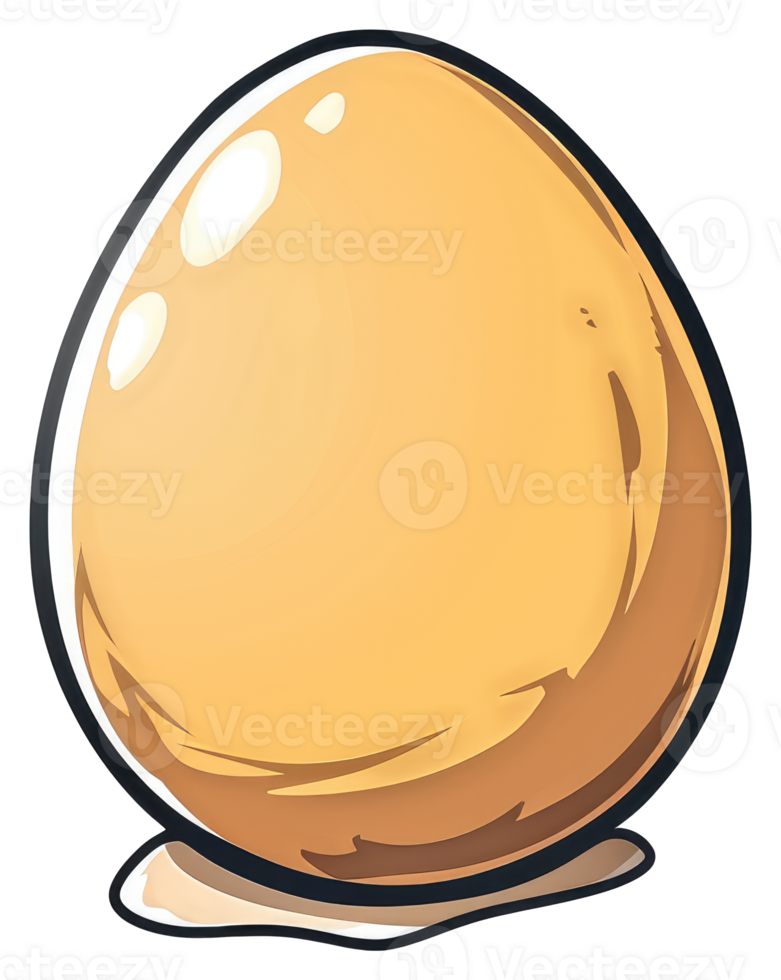 A large illustration of a single golden brown egg png