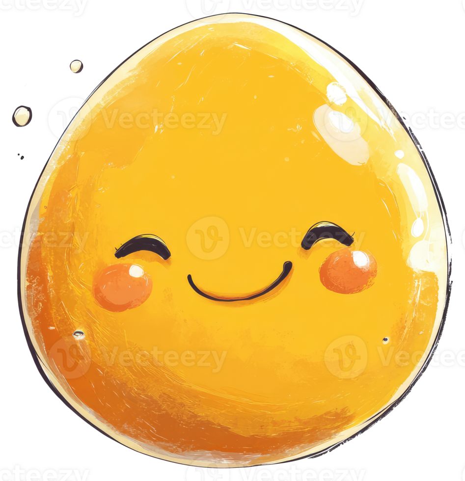 A smiling yellow cartoon character with cheerful expression and blush png