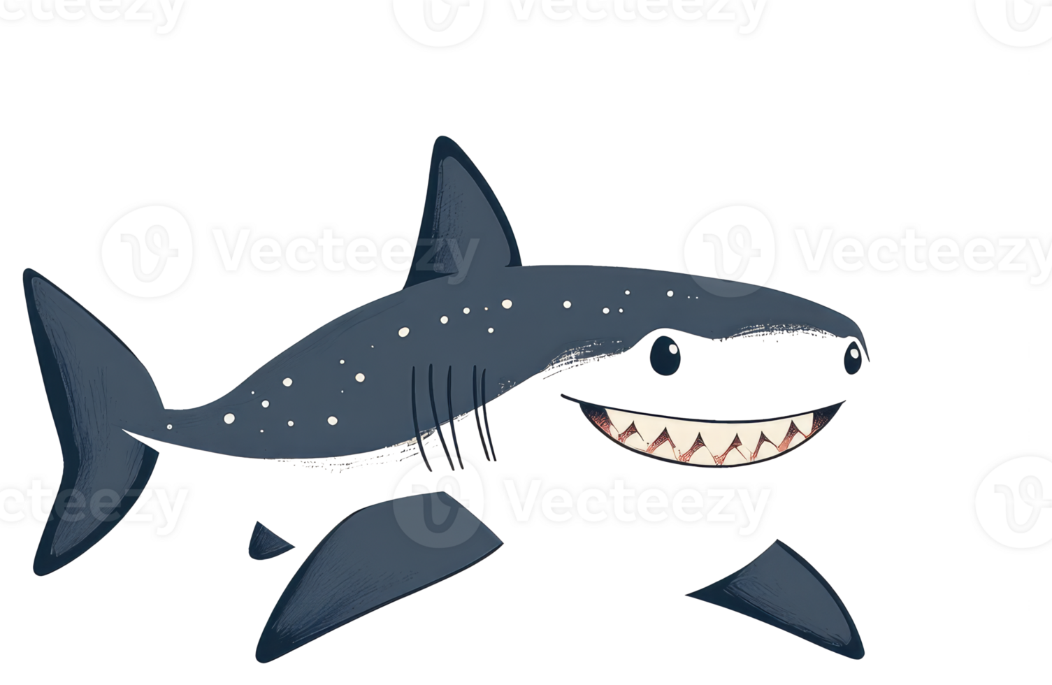 A Friendly Cartoon Illustration Depicting A Smiling Shark png