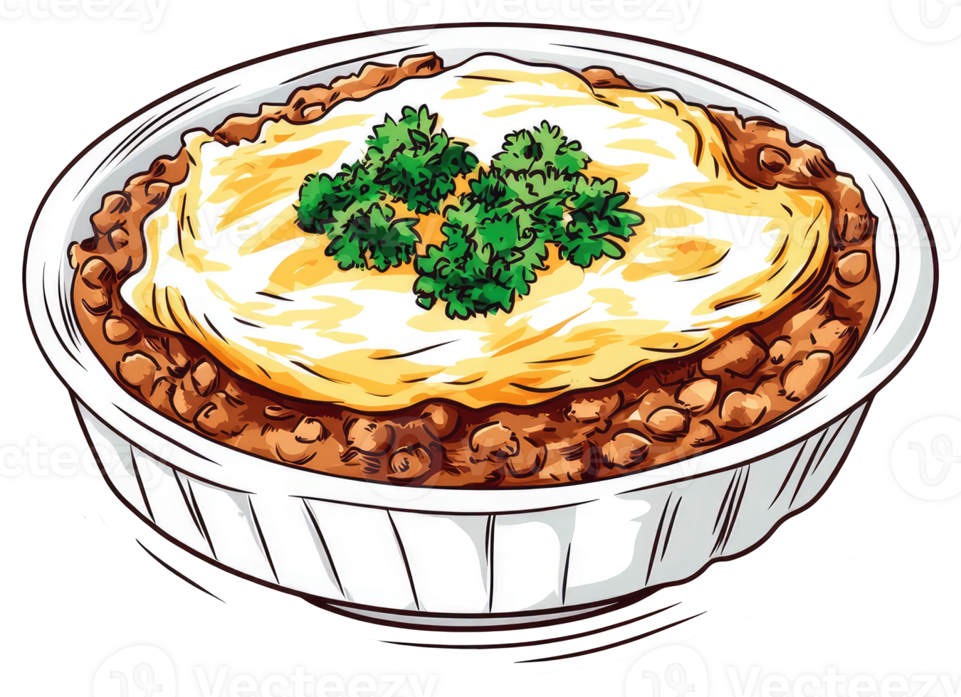 A delicious cartoon image of a prepared casserole dish png