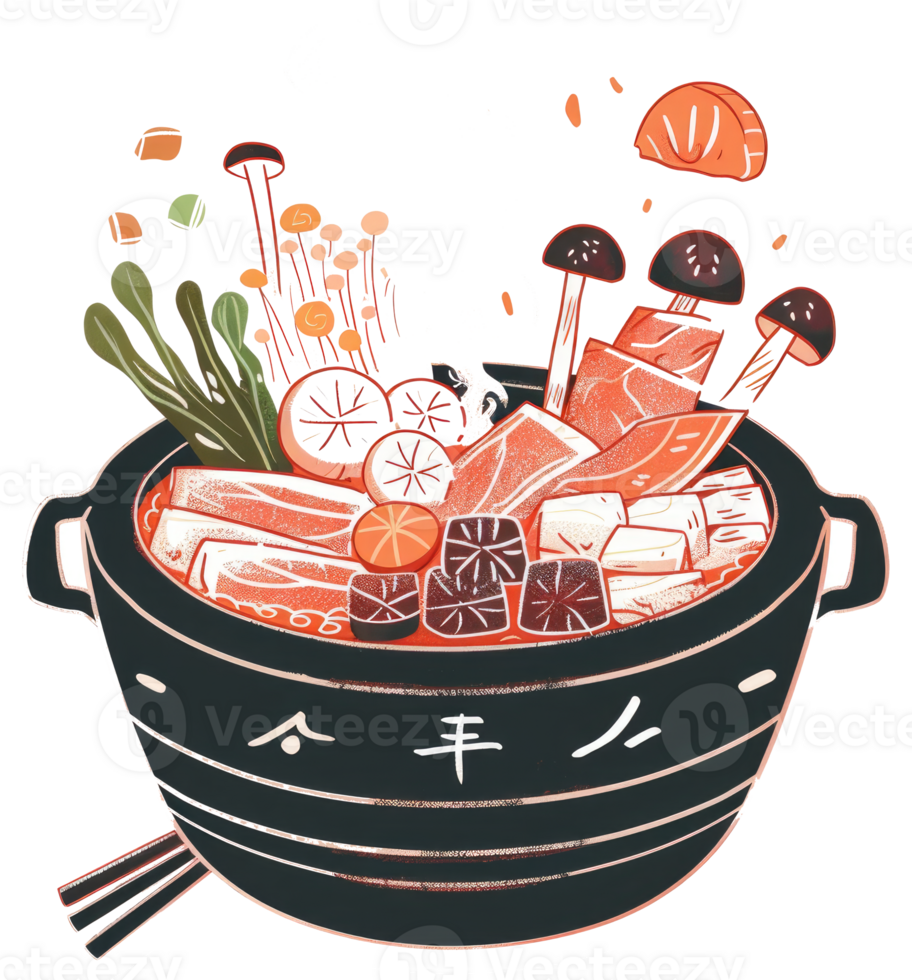 A delicious illustration of a hearty hot pot meal is featured png