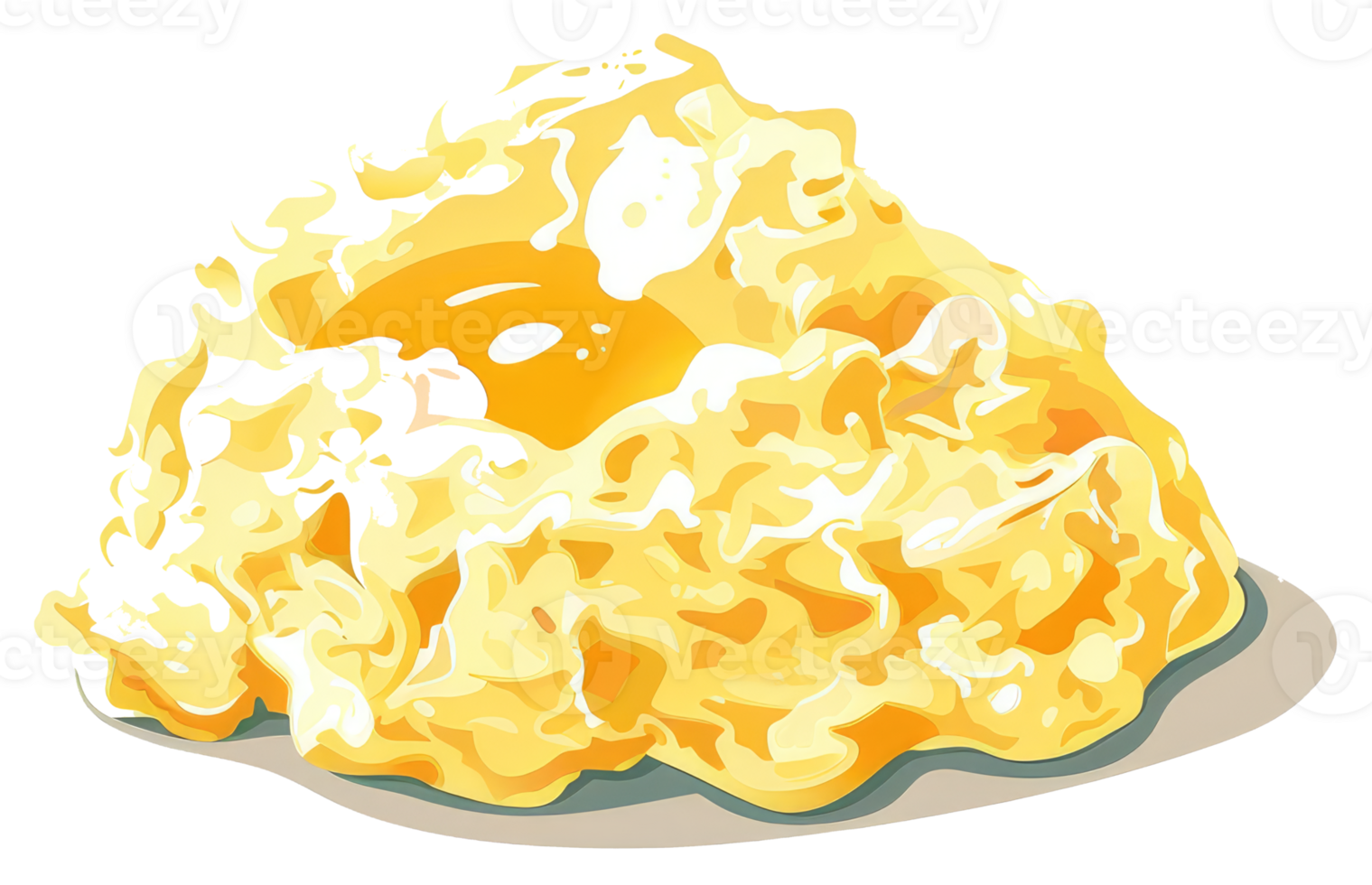 A stylized image of a serving of scrambled eggs png