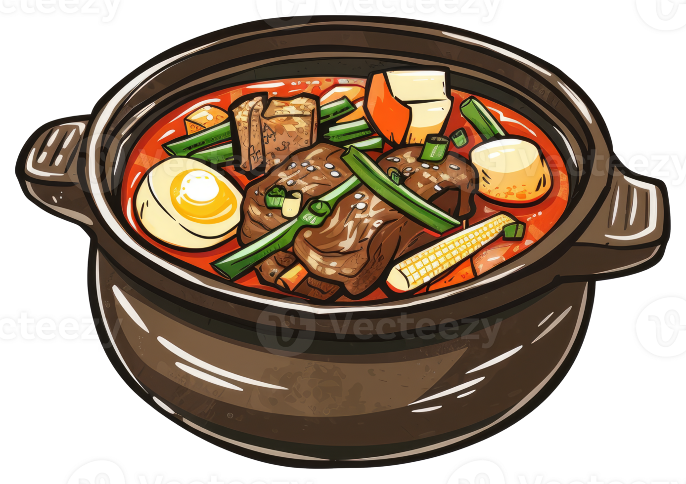 A Delicious Bowl Of Braised Meat And Vegetable Stew png