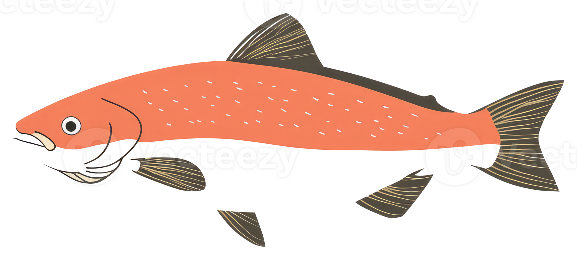 A Colorful Illustration Depicting a Single Fish Swimming png