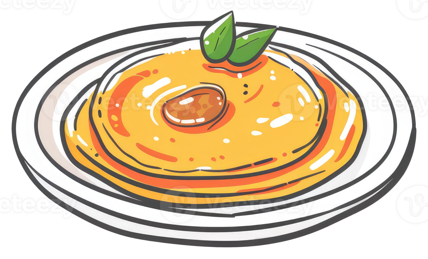 A cartoon depiction of yellow food served on a plate png
