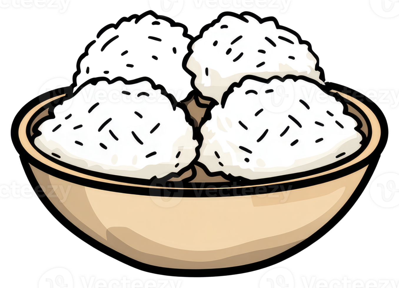 A bowl of fluffy cooked white rice serving meal image png