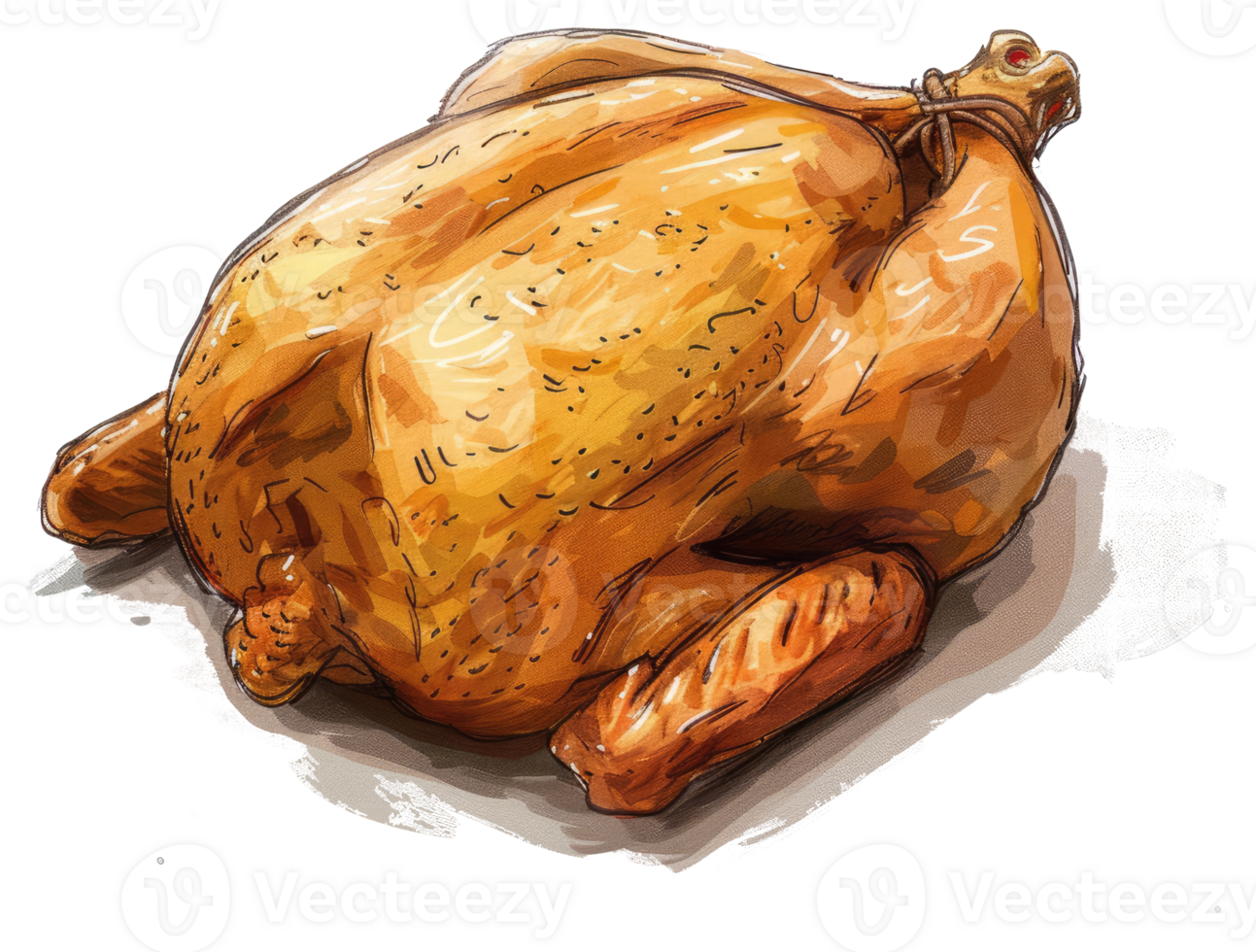 A Delicious Whole Roasted Chicken Prepared and Ready to Eat png