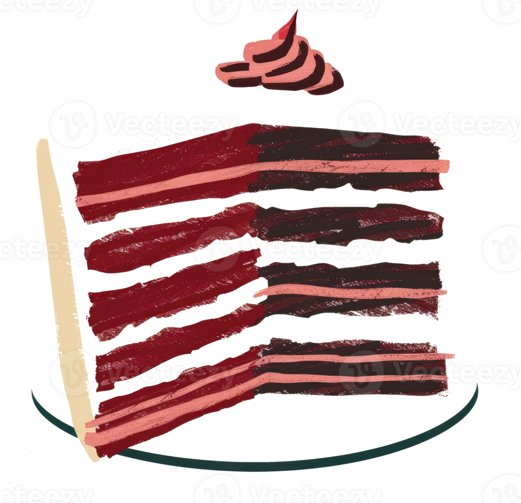 A delicious slice of cake with layers and frosting details png