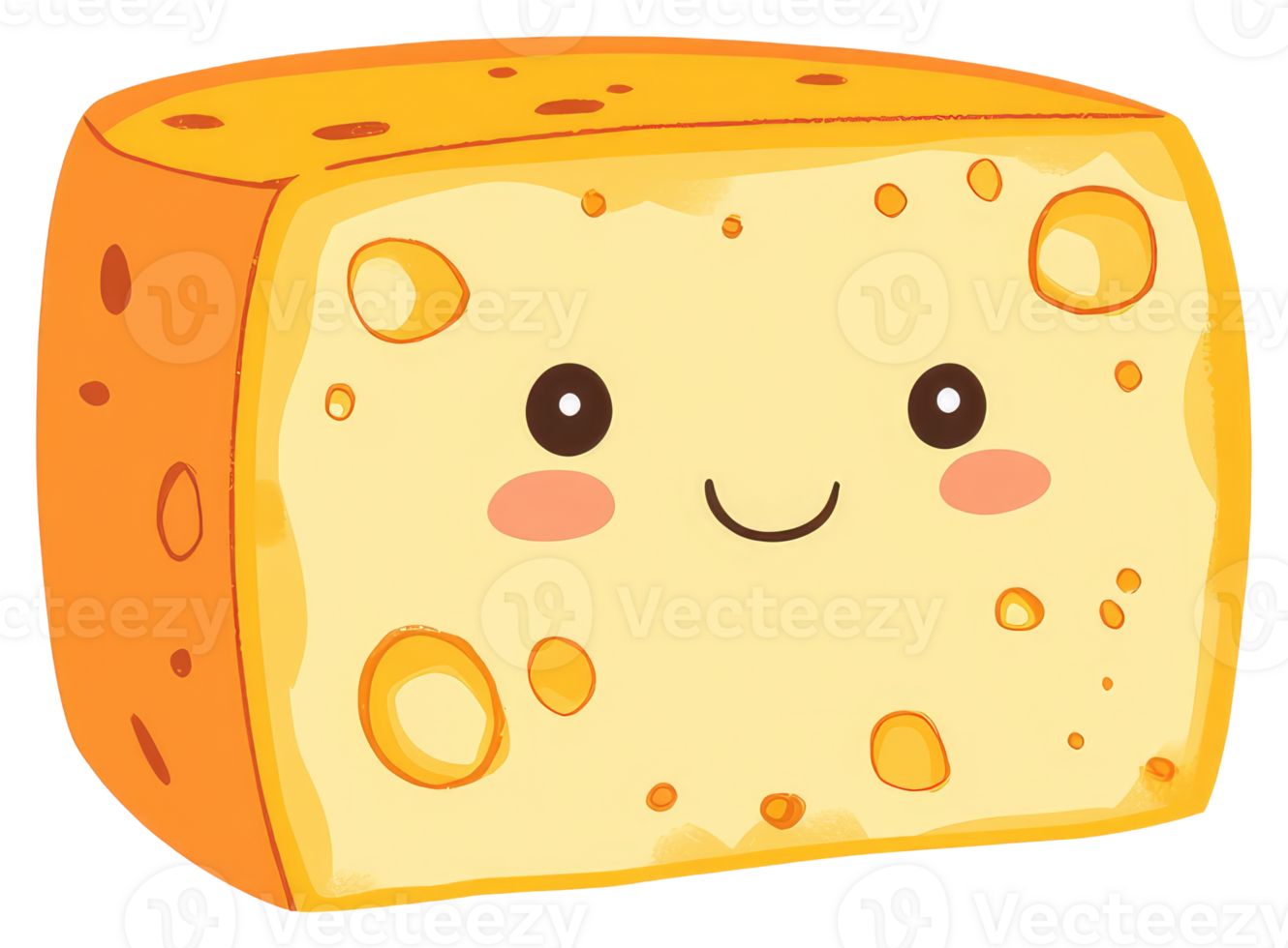 A smiling block of cheese with a cheerful face smiling png