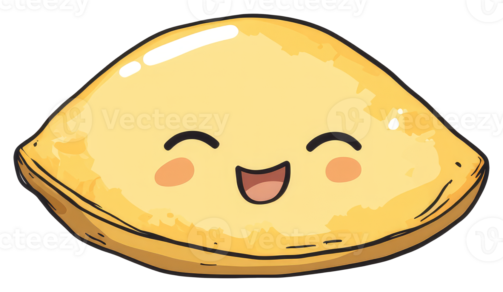 A cute cartoon dumpling smiling cheerfully with happy expression png