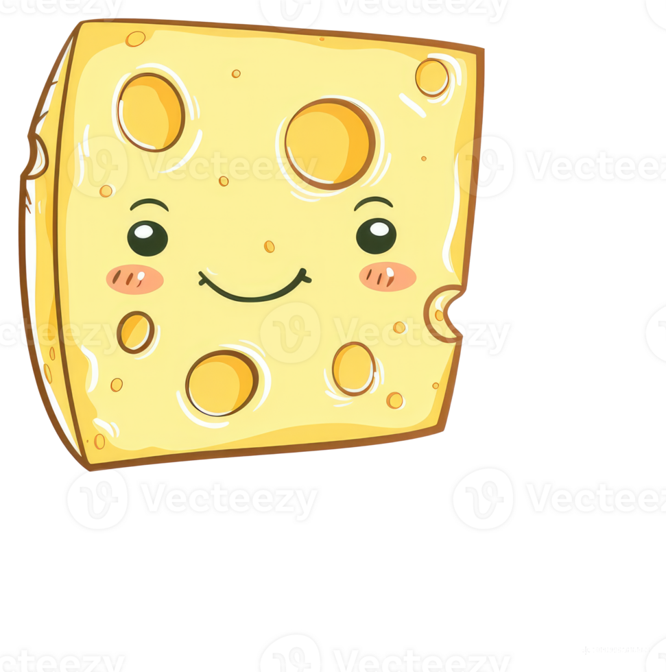 A Cartoon Cheese Block With A Happy Smiling Face png