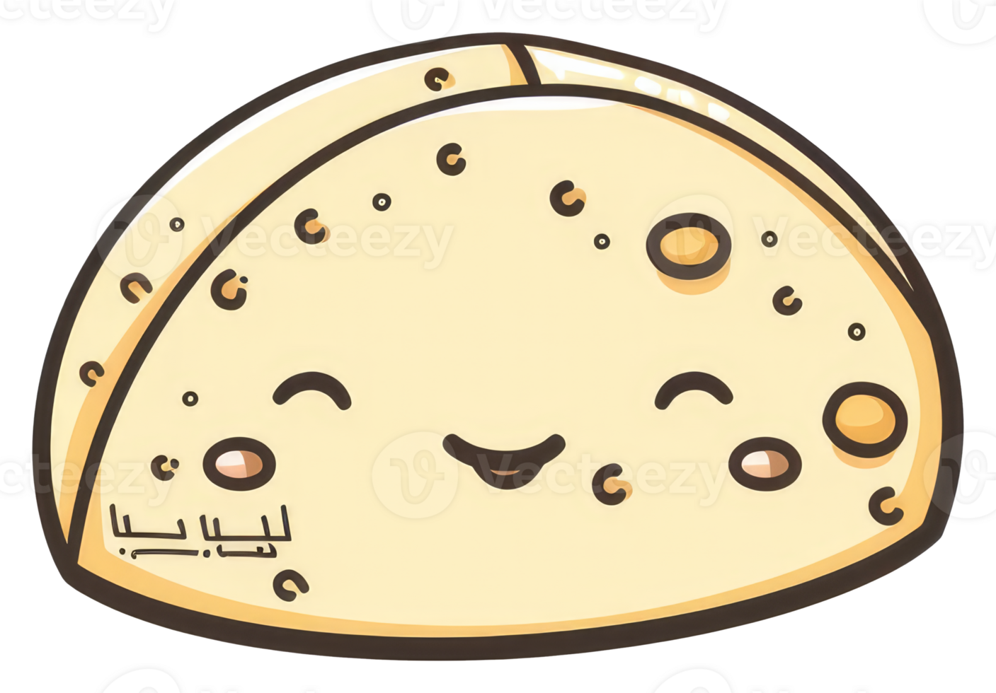 A happy smiling cartoon character illustration of a food item png