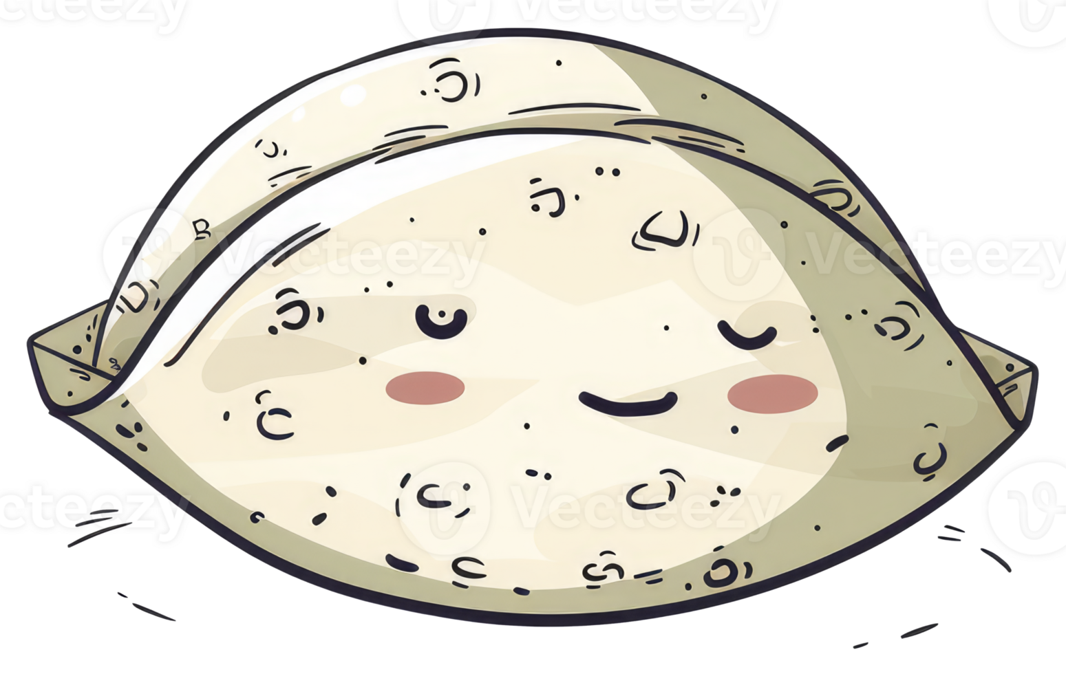An adorable smiling cartoon character designed as a filled wrap png