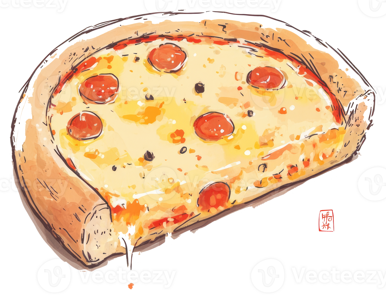 A delicious pizza slice with tasty cheese and red toppings is shown png