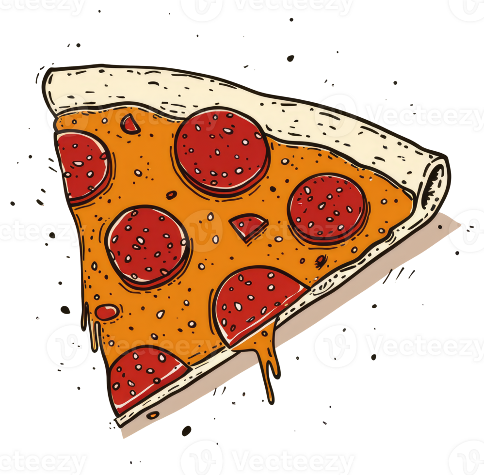 A delicious slice of pizza featuring pepperoni and cheese png