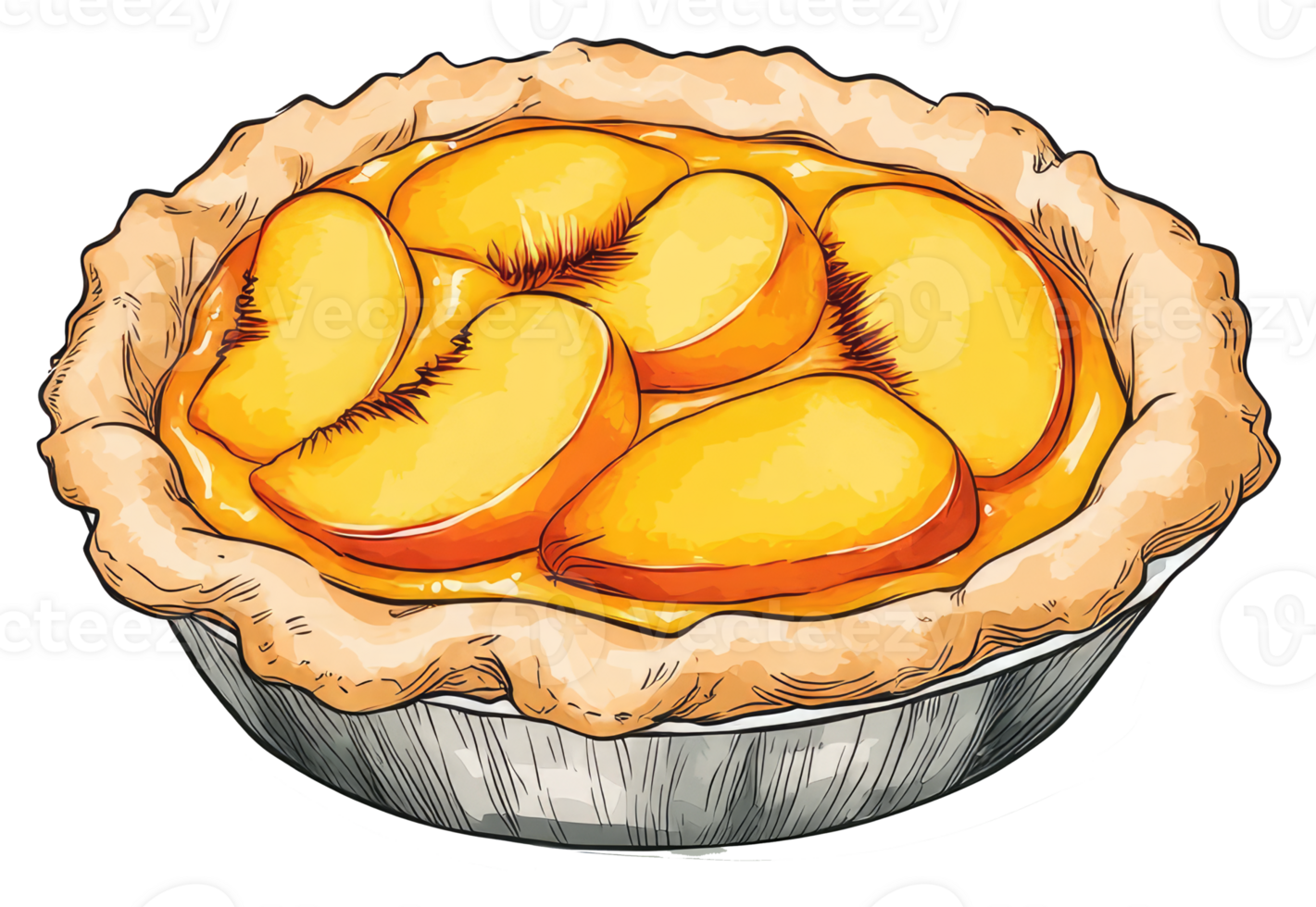 A Delicious And Fresh Baked Peach Pie With Golden Crust png