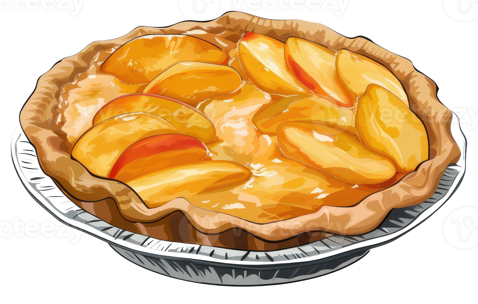 A delicious illustration depicting a freshly baked fruit pie dessert png
