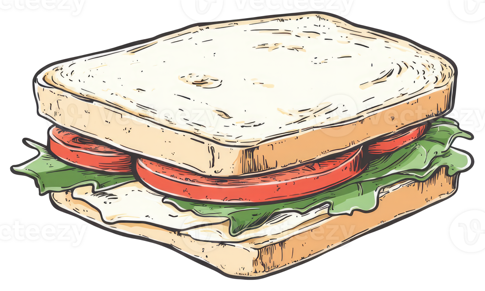 A simple and delicious illustration of a prepared sandwich lunch png