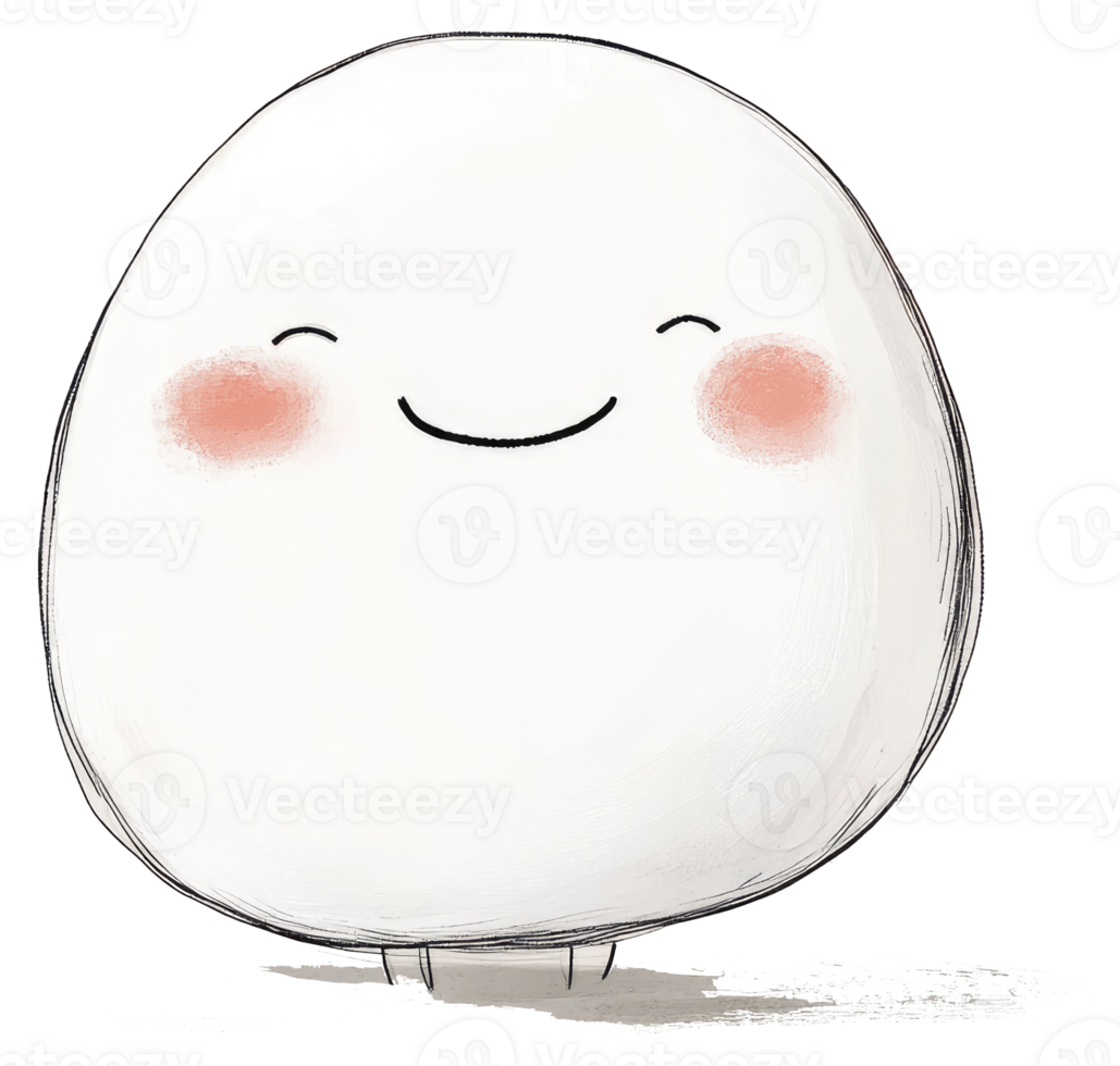 An adorable smiling character with rosy cheeks and small legs png