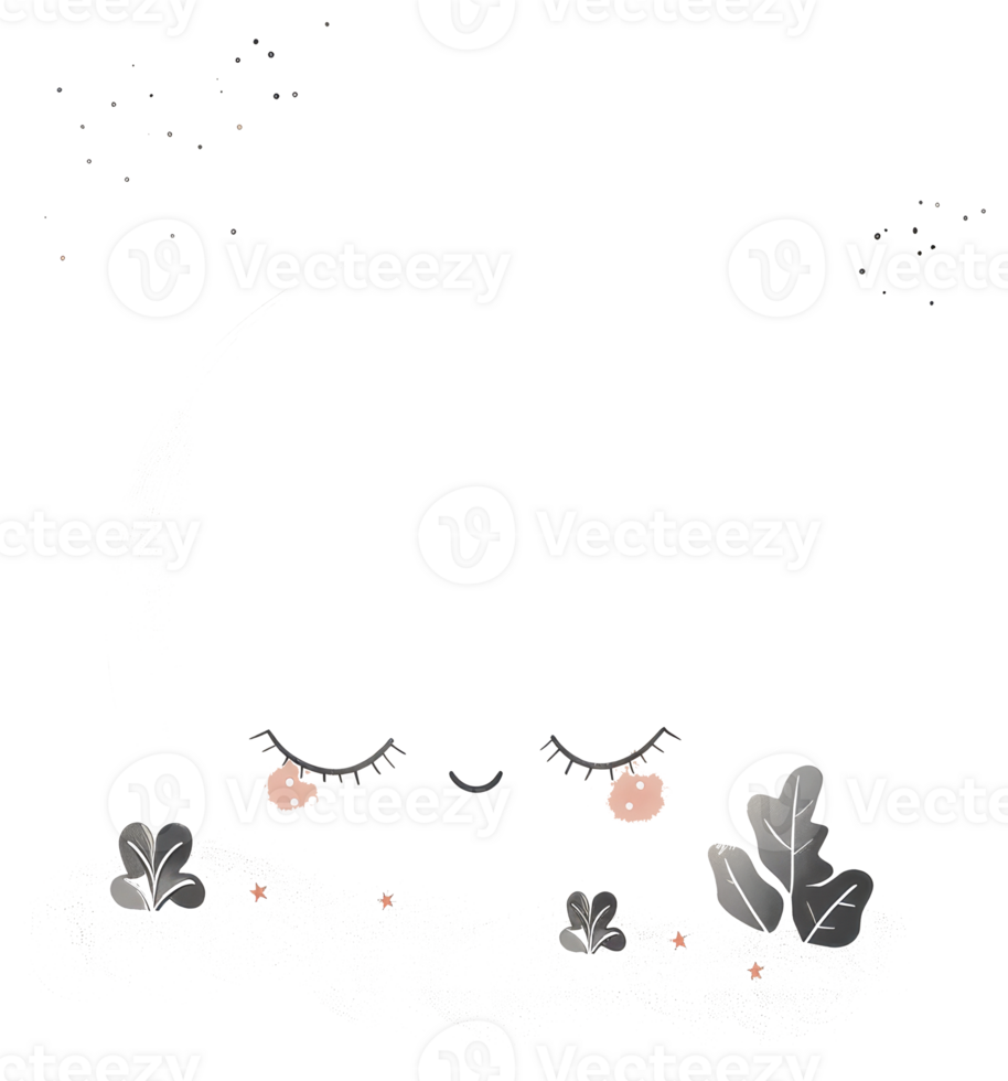 A whimsical illustration featuring a sleeping cloud with surrounding stars png