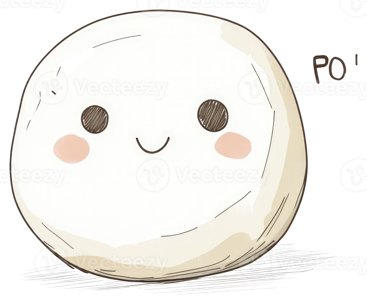 A cute smiling cartoon character with a fluffy round form png