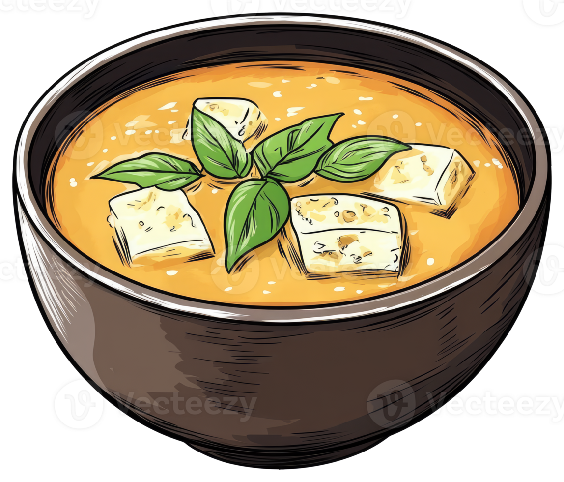 Deliciously Prepared Bowl Of Soup With Garnishes And Ingredients png