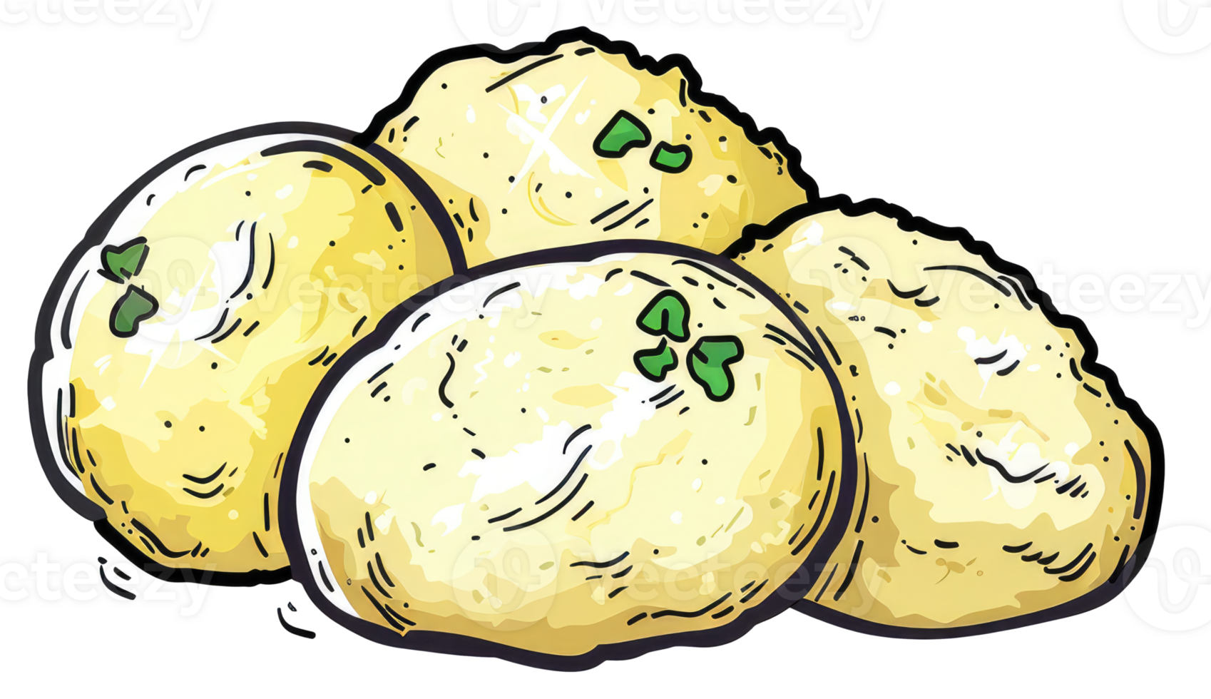 A Group Of Delicious Looking Dumplings With Green Herbs Sprinkled png