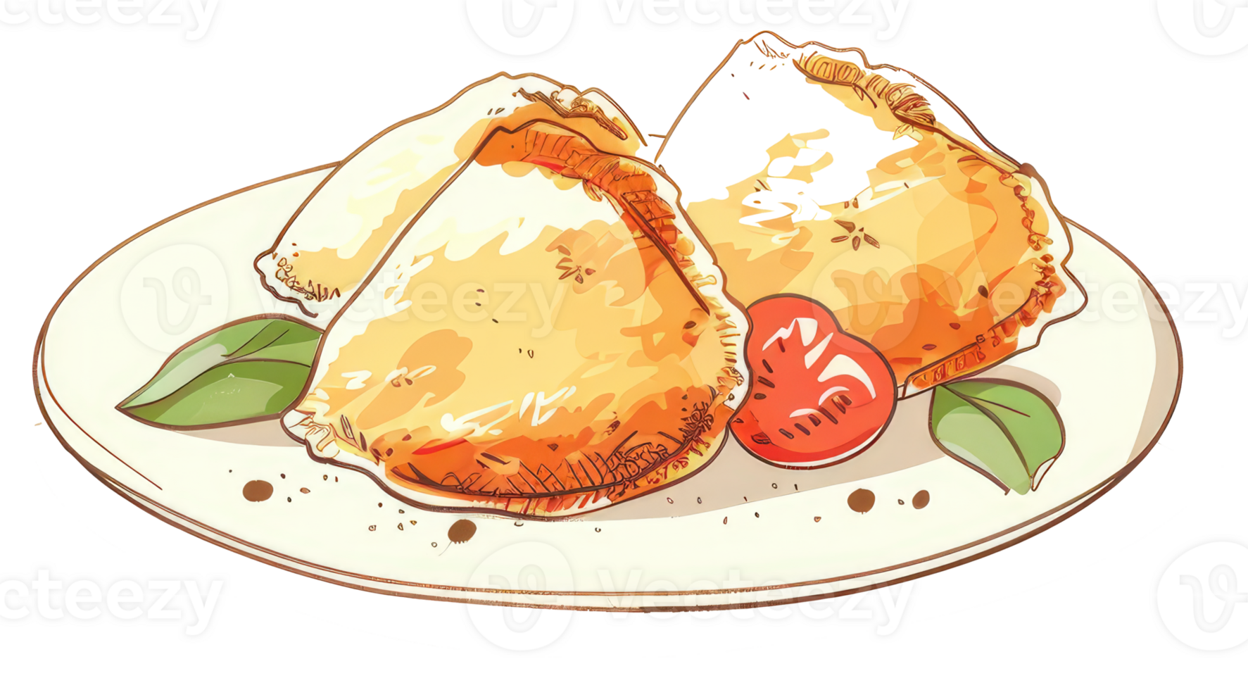 A plate of savory baked pastry is being shown png
