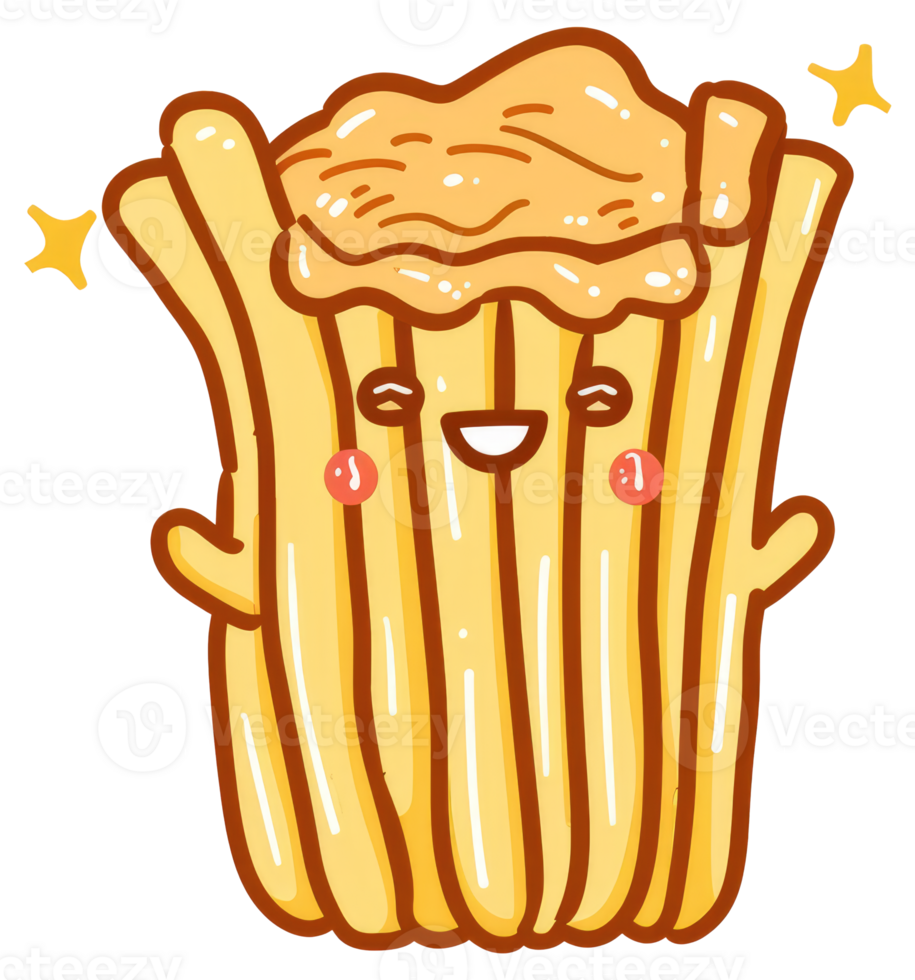A cartoon pasta character appears happy and smiling in the picture png