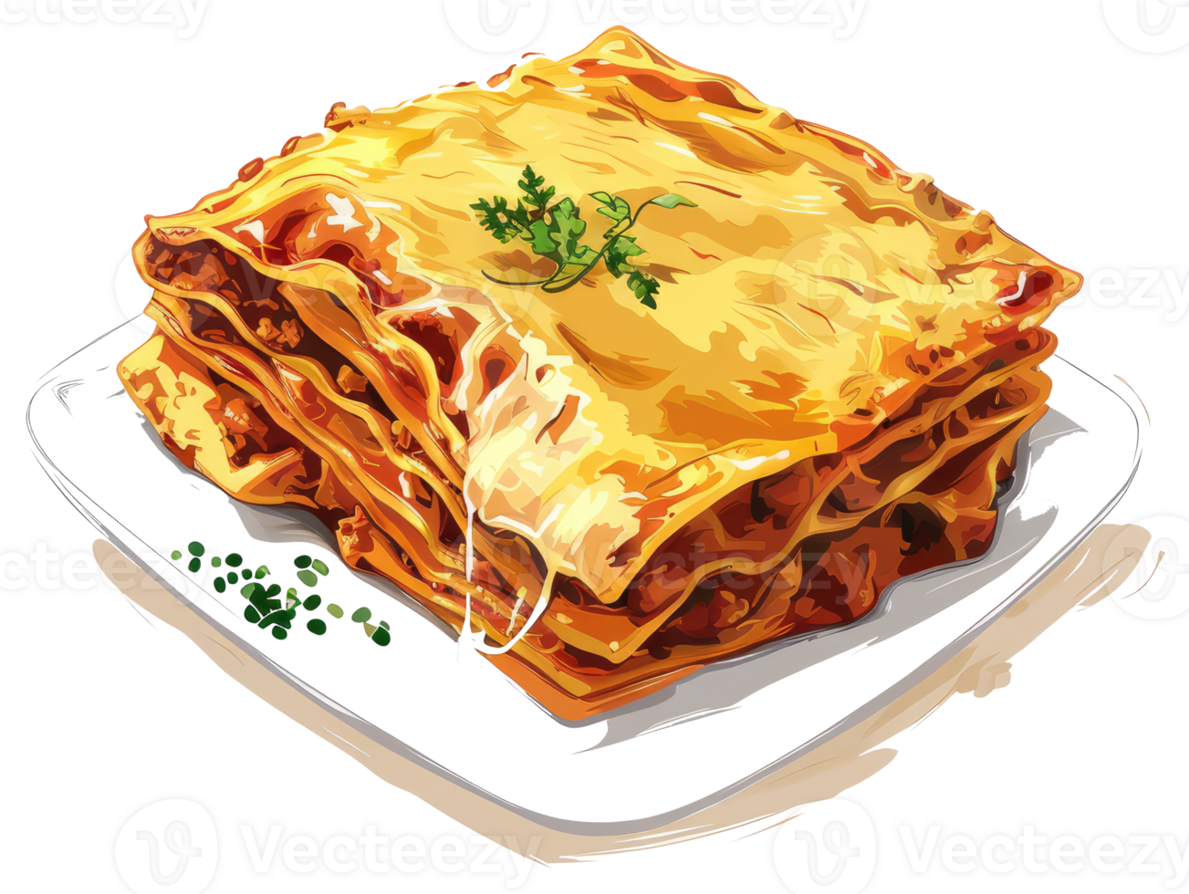 Delicious layered pasta dish with cheese and savory meat sauce png