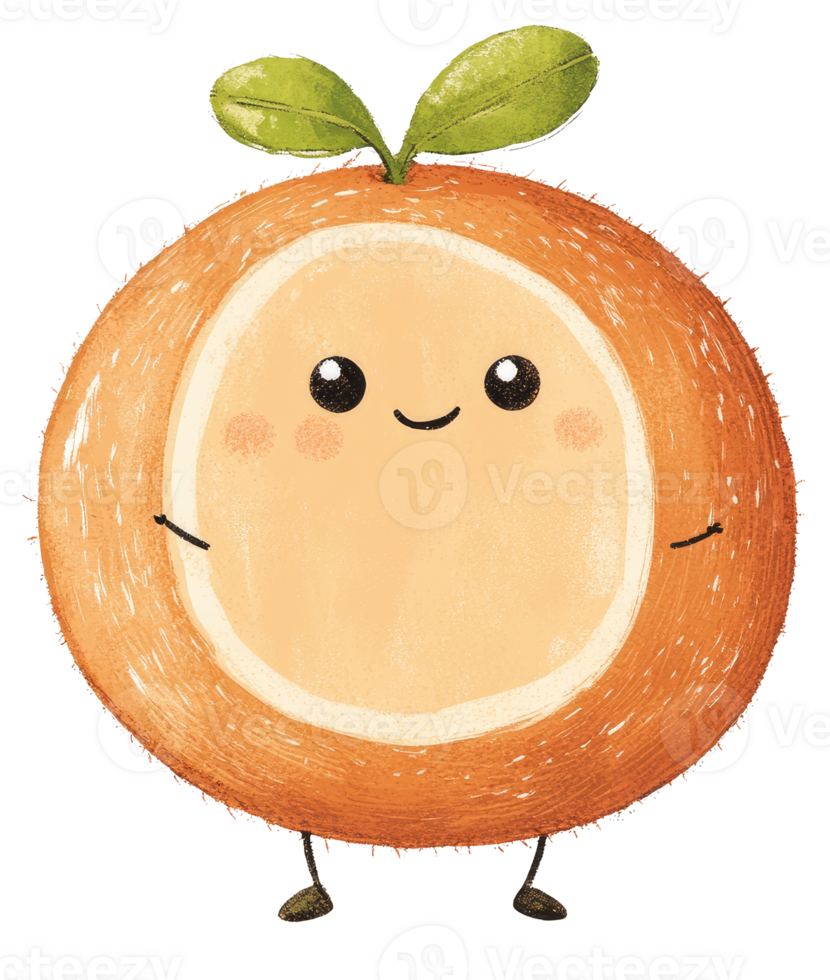 A cute cartoon character with a friendly smiling face png