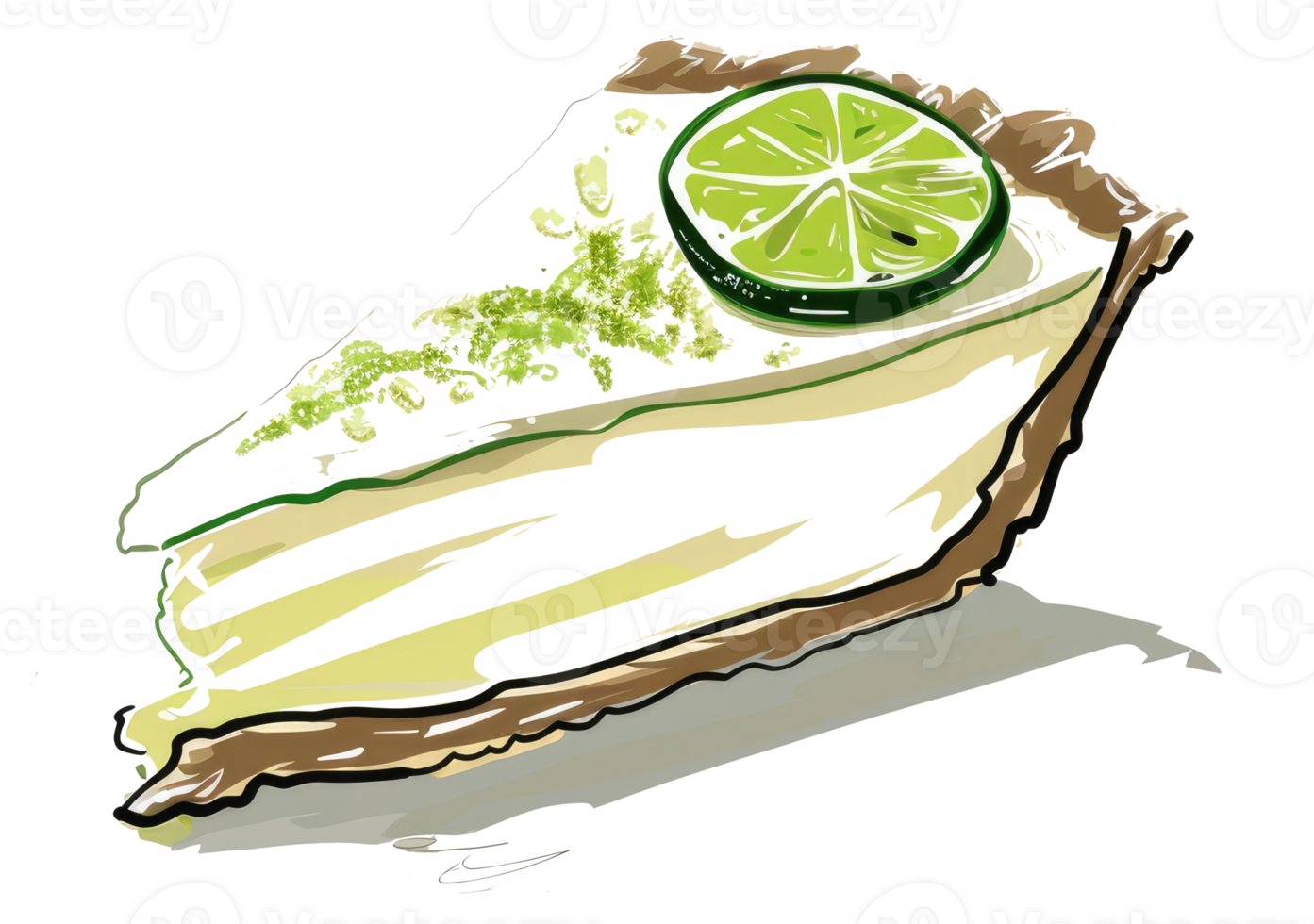 A Delicious Slice of Lime Pie Decorated with Lime png