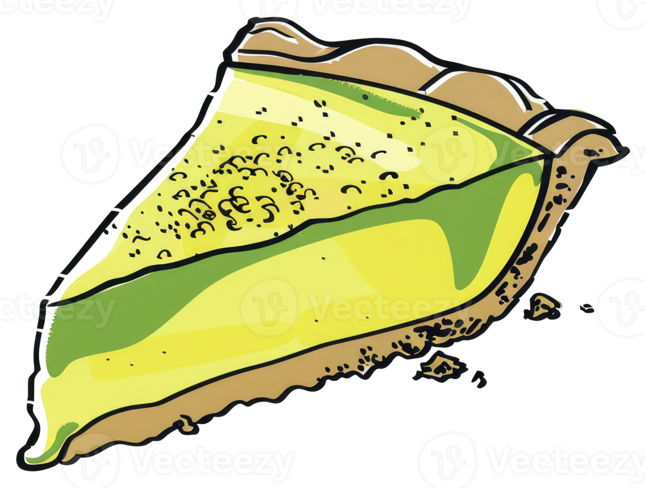 A single slice of delicious key lime pie dessert is shown png