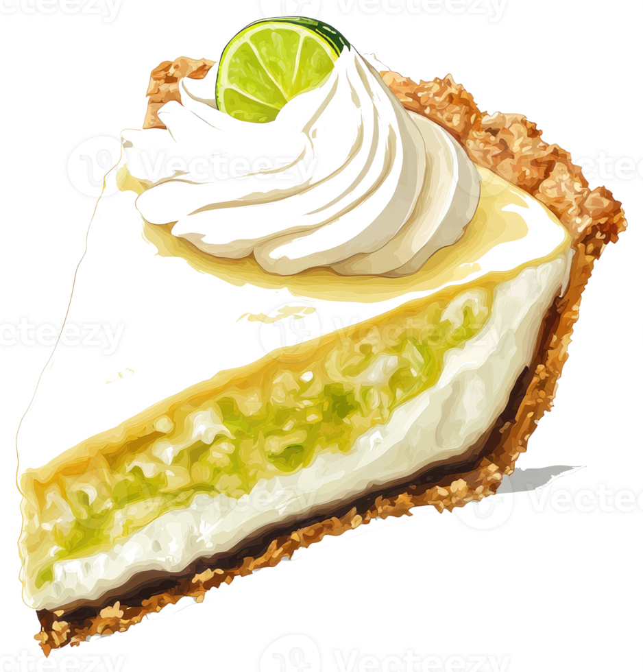 A delicious slice of key lime pie is presented here png