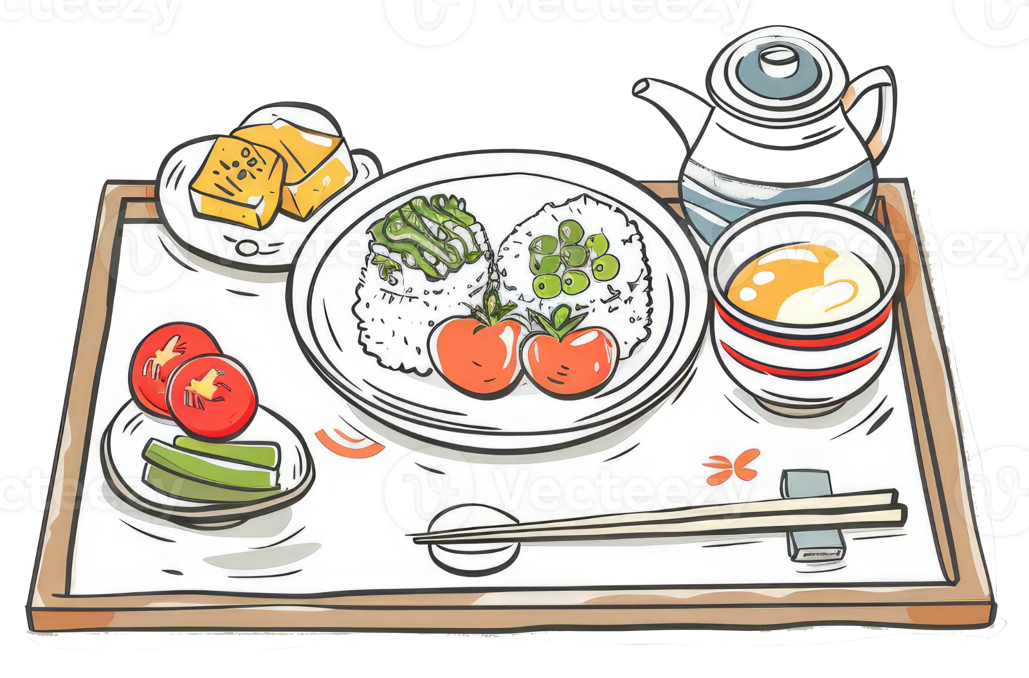 An illustrative portrayal of a balanced and healthy meal on a tray png