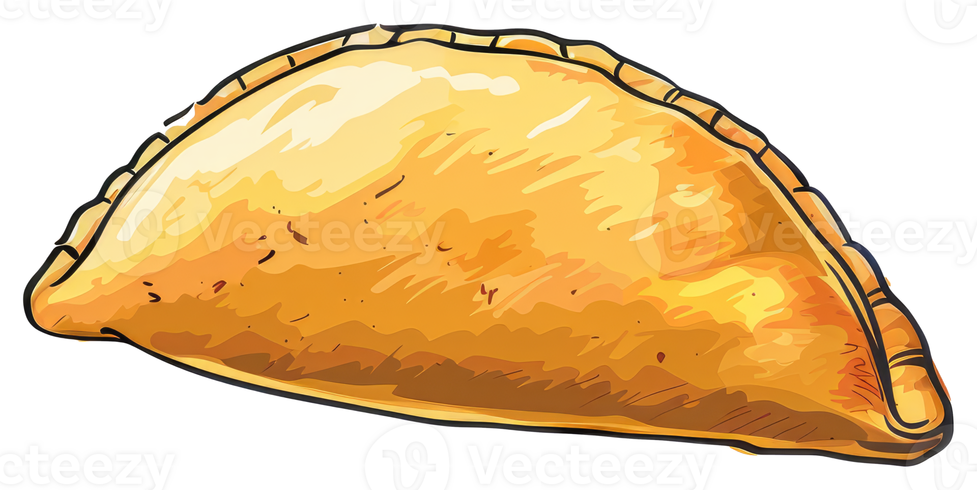 A Golden Brown Hand Drawn Illustration of a Delicious Pastry png