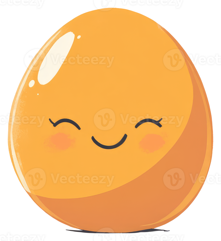 An adorable cartoon egg with a happy smiling expression on it png