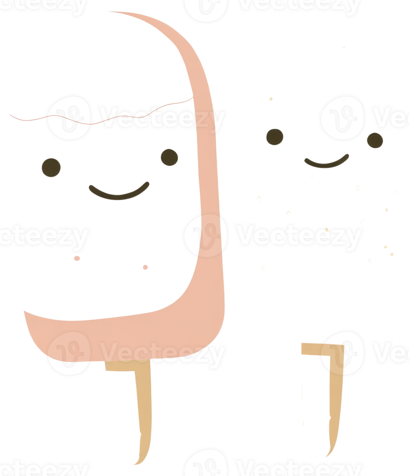 Two smiling ice pops displayed with a white background around them png