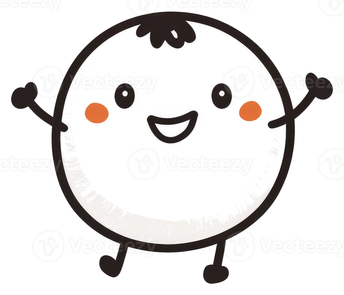 A cheerful cartoon character with arms legs and a smiling face png