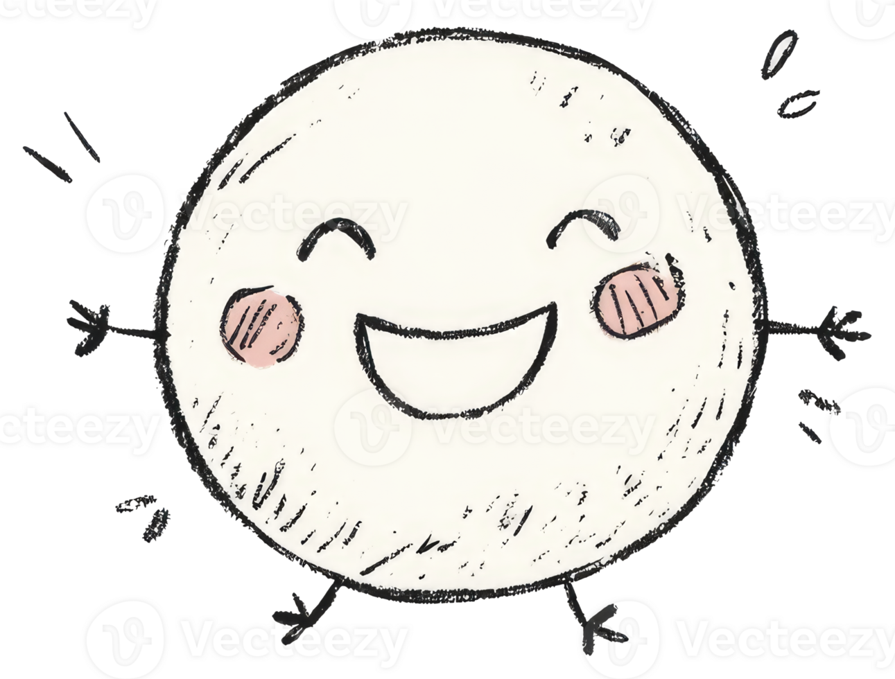 A cheerful and friendly character with an expressive smiling face png
