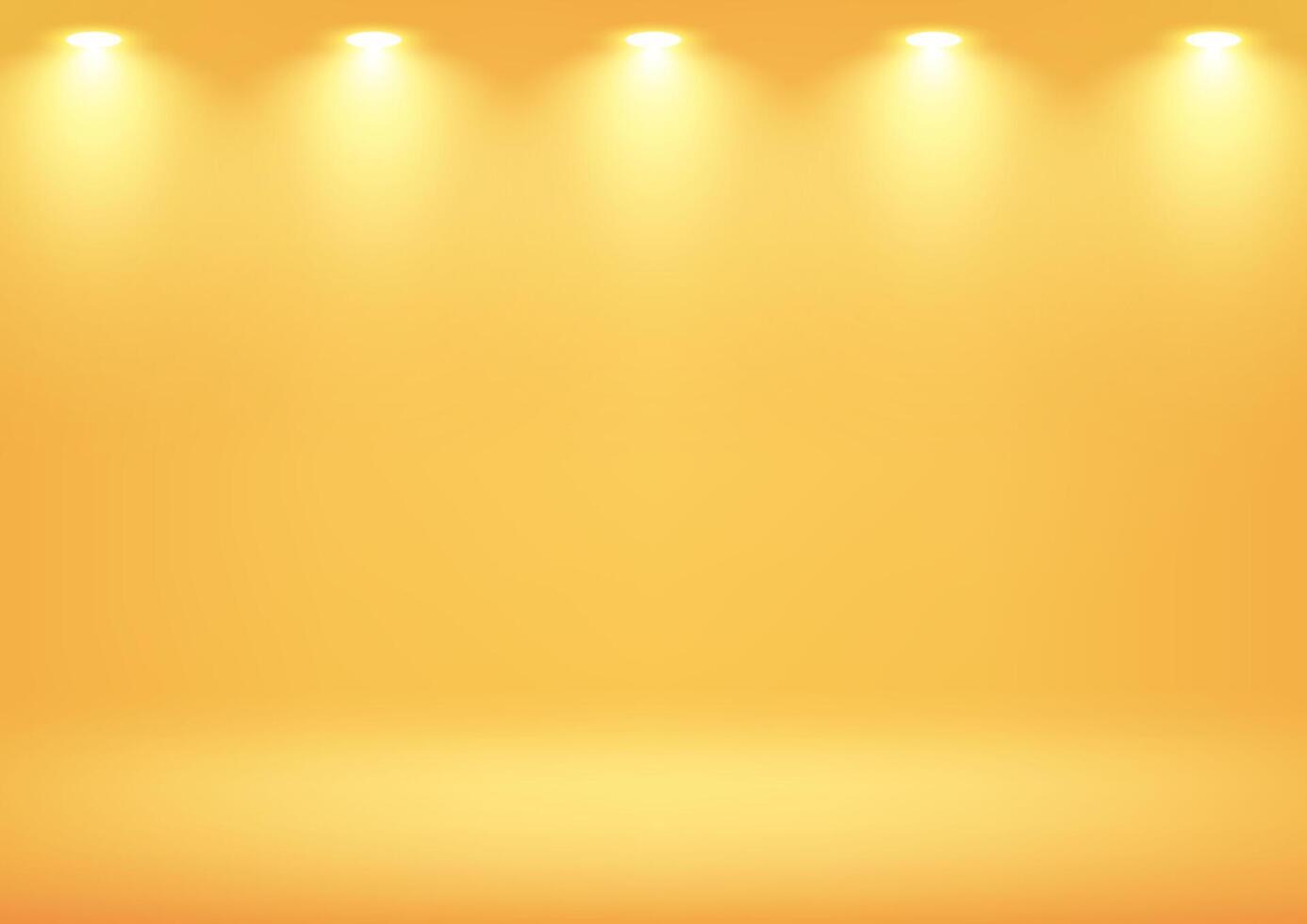 Yellow studio room background. Empty room with light effect. Space for selling products on the website. illustration. vector