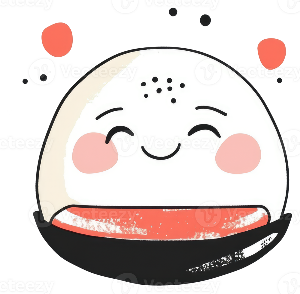 A friendly smiling illustration of a cute cartoon food character png