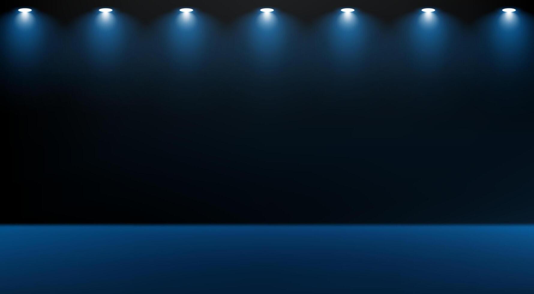 Dark blue studio room background. Empty room with light effect. Space for selling products on the website. illustration. vector